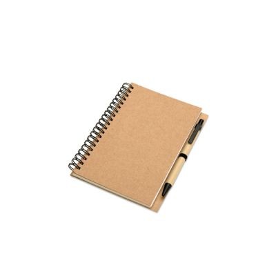 B6 RECYCLED NOTE BOOK with Pen in Brown