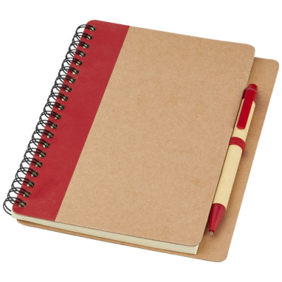 PRIESTLY RECYCLED NOTE BOOK with Pen in Natural & Red