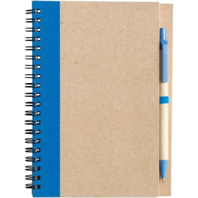 THE NAYLAND - CARDBOARD CARD NOTE BOOK with Ball Pen in Light Blue