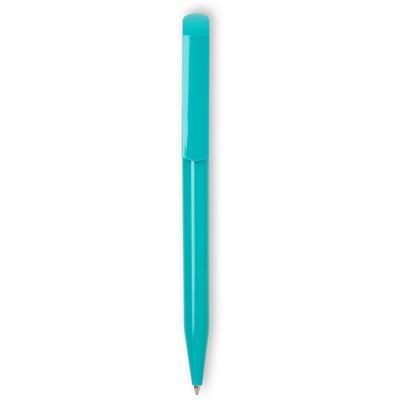 ZINK EXTRA PLASTIC PUSH BUTTON BALL PEN with Solid Turquoise Barrel