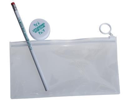 CLEAR TRANSPARENT PENCIL CASE with Full Colour Printed Insert