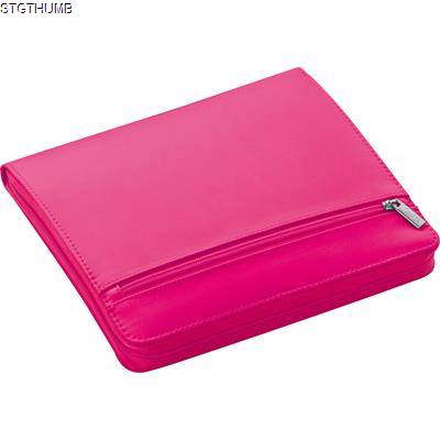 NYLON WRITING CASE with Zipper in Pink