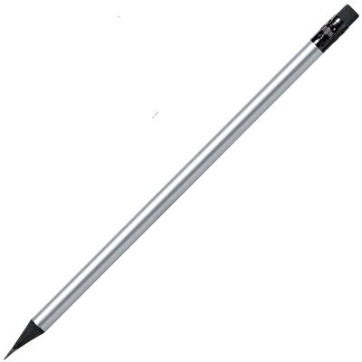 BLACK WOOD PENCIL in Silver with Black Eraser