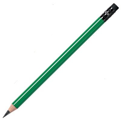 WOOD PENCIL in Green with Black Eraser