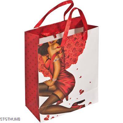 GIFT BAG with Man-woman Print with Build in Crystal