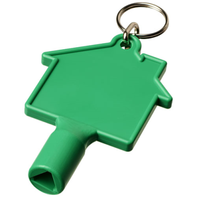 MAXIMILIAN HOUSE-SHAPED UTILITY KEY with Keyring Chain in Green