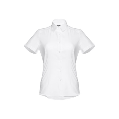 THC LONDON LADIES WH LADIES SHORT-SLEEVED OXFORD SHIRT WHITE - L in White
