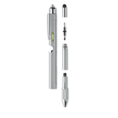 SPIRIT LEVEL PEN with Ruler in Silver