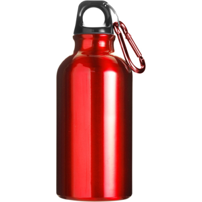 THE MARNEY - ALUMINIUM METAL BOTTLE with Carabiner (400Ml) in Red