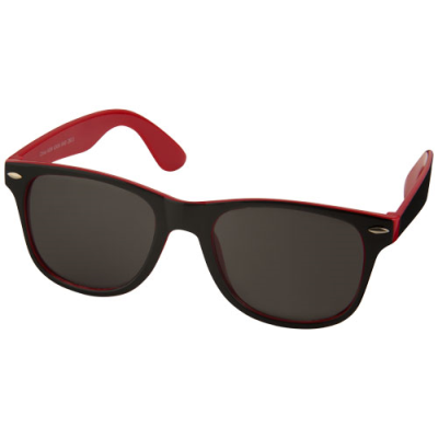 SUN RAY SUNGLASSES with Two Colour Tones in Red & Solid Black