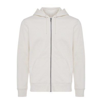 IQONIQ ABISKO RECYCLED COTTON ZIP THROUGH HOODED HOODY in Natural Raw