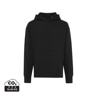IQONIQ YOHO RECYCLED COTTON RELAXED HOODED HOODY in Black