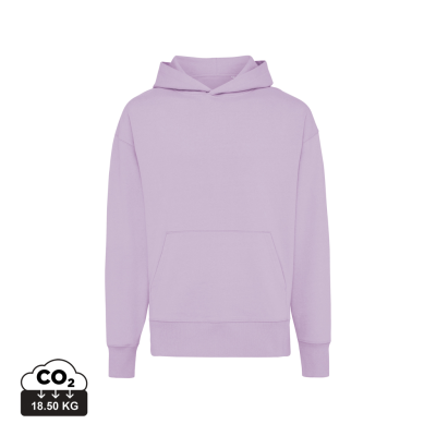 IQONIQ YOHO RECYCLED COTTON RELAXED HOODED HOODY in Lavender