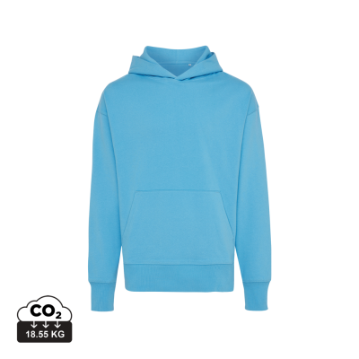 IQONIQ YOHO RECYCLED COTTON RELAXED HOODED HOODY in Tranquil Blue