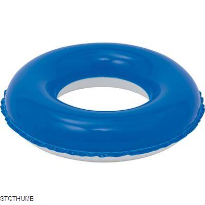 CHILDRENS INFLATABLE PVC SWIMMING RING in Blue & White