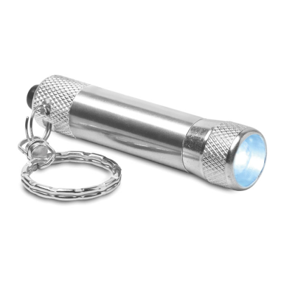 ALUMINIUM METAL TORCH with Keyring in Silver