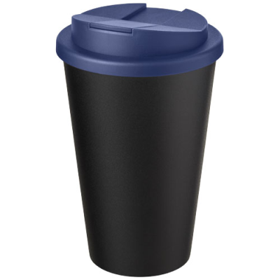 AMERICANO® ECO 350 ML RECYCLED TUMBLER with Spill-Proof Lid in Blue & Solid Black