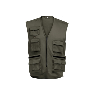 THC PIXEL WAISTCOAT (200 G & M²) in Polyester & Cotton - L in Army Green