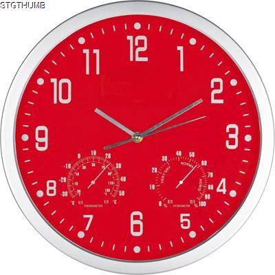CRISMA STYLISH WALL CLOCK in Red & Silver