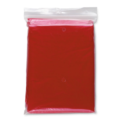 FOLDING RAINCOAT in Polybag in Red