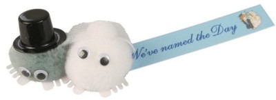 BRIDE & GROOM LOGO BUG with Full Colour Printed Bug Available in Red, Green, Royal Blue, Navy Blue