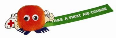 FIRST AID HANDHOLDER LOGO BUG with Full Colour Printed Ribbon