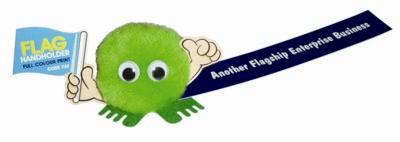 FLAG HANDHOLDER LOGO BUG with Full Colour Printed Ribbon