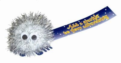 GLITTER LOGO BUG with Full Colour Printed Ribbon