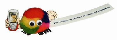 MOBILE PHONE HANDHOLDER LOGO BUG with Full Colour Printed Ribbon
