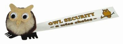 OWL LOGO BUG with Full Colour Printed Ribbon