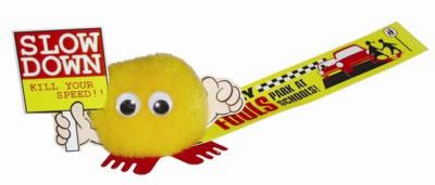 PLACARD HANDHOLDER LOGO BUG with Full Colour Printed Ribbon