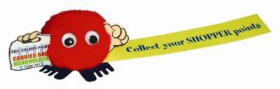 SHOPPER BAG HANDHOLDER LOGO BUG with Full Colour Printed Ribbon