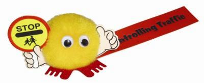 STOP SIGN HANDHOLDER LOGO BUG with Full Colour Printed Ribbon