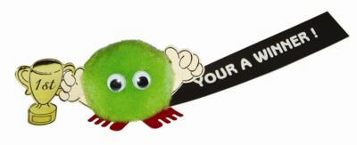 TROPHY HANDHOLDER LOGO BUG with Full Colour Printed Ribbon