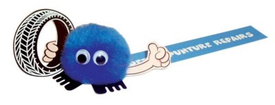 TYRE HANDHOLDER LOGO BUG with Full Colour Printed Ribbon