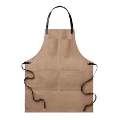 APRON in Leather in Brown