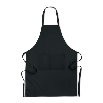 ORGANIC COTTON APRON 200 GR & M² in Black