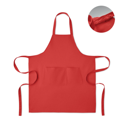 ORGANIC COTTON APRON 240 GR & M² in Red