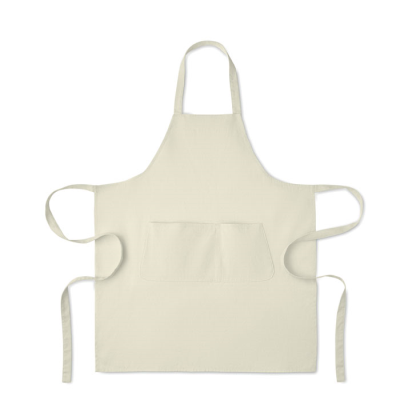 ORGANIC COTTON APRON 240 GR & M² in White