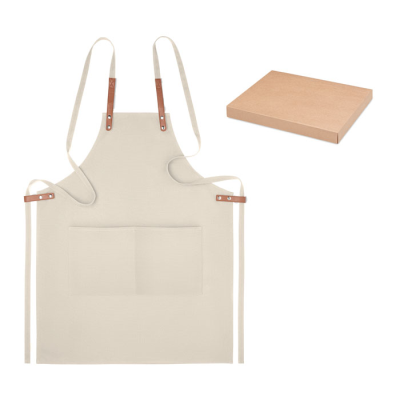 ORGANIC COTTON APRON 340 GR & M² in Brown