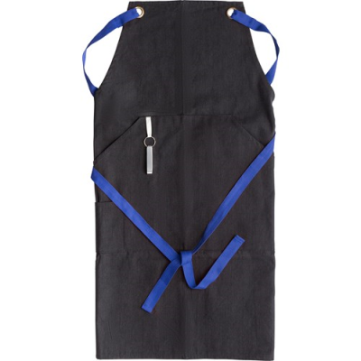 POLYESTER AND COTTON APRON in Cobalt Blue
