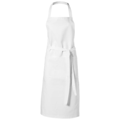 VIERA APRON with 2 Pockets in White Solid