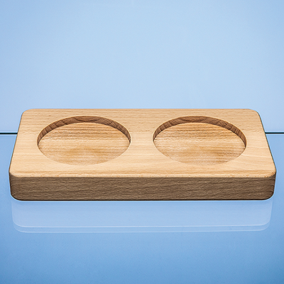 DOUBLE 80MM RECESS BEECH WOOD WOOD BASE - BASE ONLY