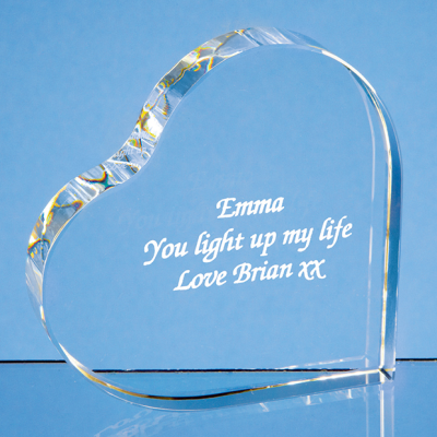 10CM OPTICAL CRYSTAL STAND UP HEART
