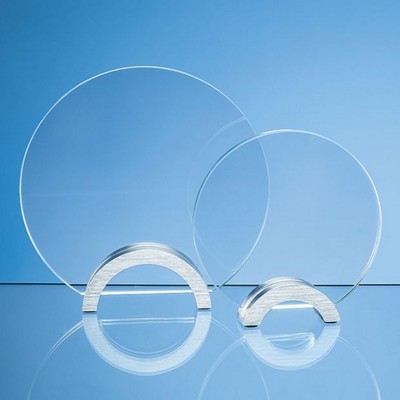 14CM x 10MM CLEAR TRANSPARENT GLASS CIRCLE