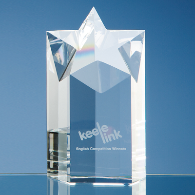 15CM OPTICAL CRYSTAL STAR COLUMN AWARD