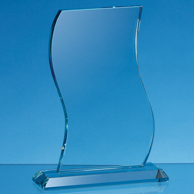 15CM x 10CM x 15MM JADE GLASS WAVE AWARD