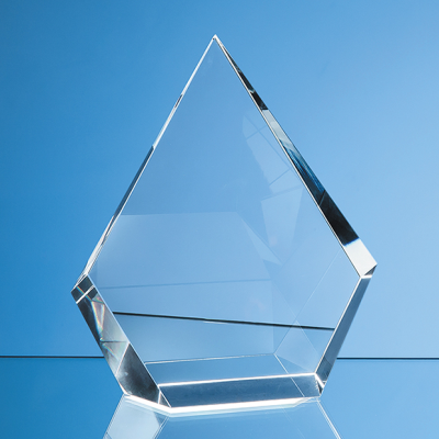 17,5CM OPTICAL CRYSTAL FACET DIAMOND AWARD