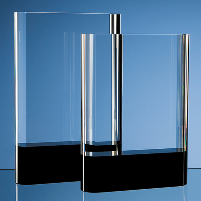 20,5CM OPTICAL CRYSTAL RECTANGULAR with Onyx Black Base