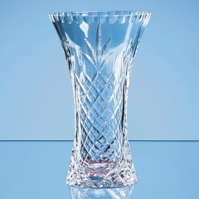 23CM LEAD CRYSTAL PANELLED FLARED VASE